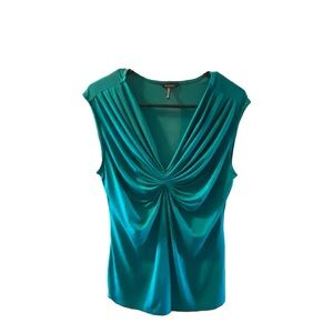 Daisy Fuentes Turquoise Draped Blouse